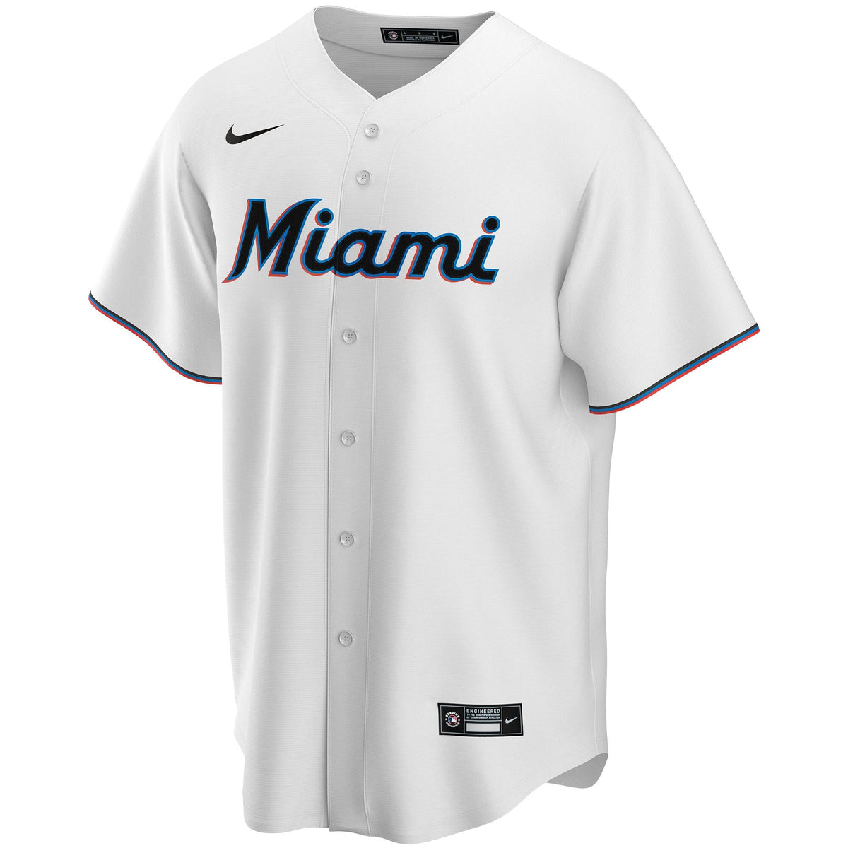 Miami Marlins White Home Replica Custom Baseball Jersey