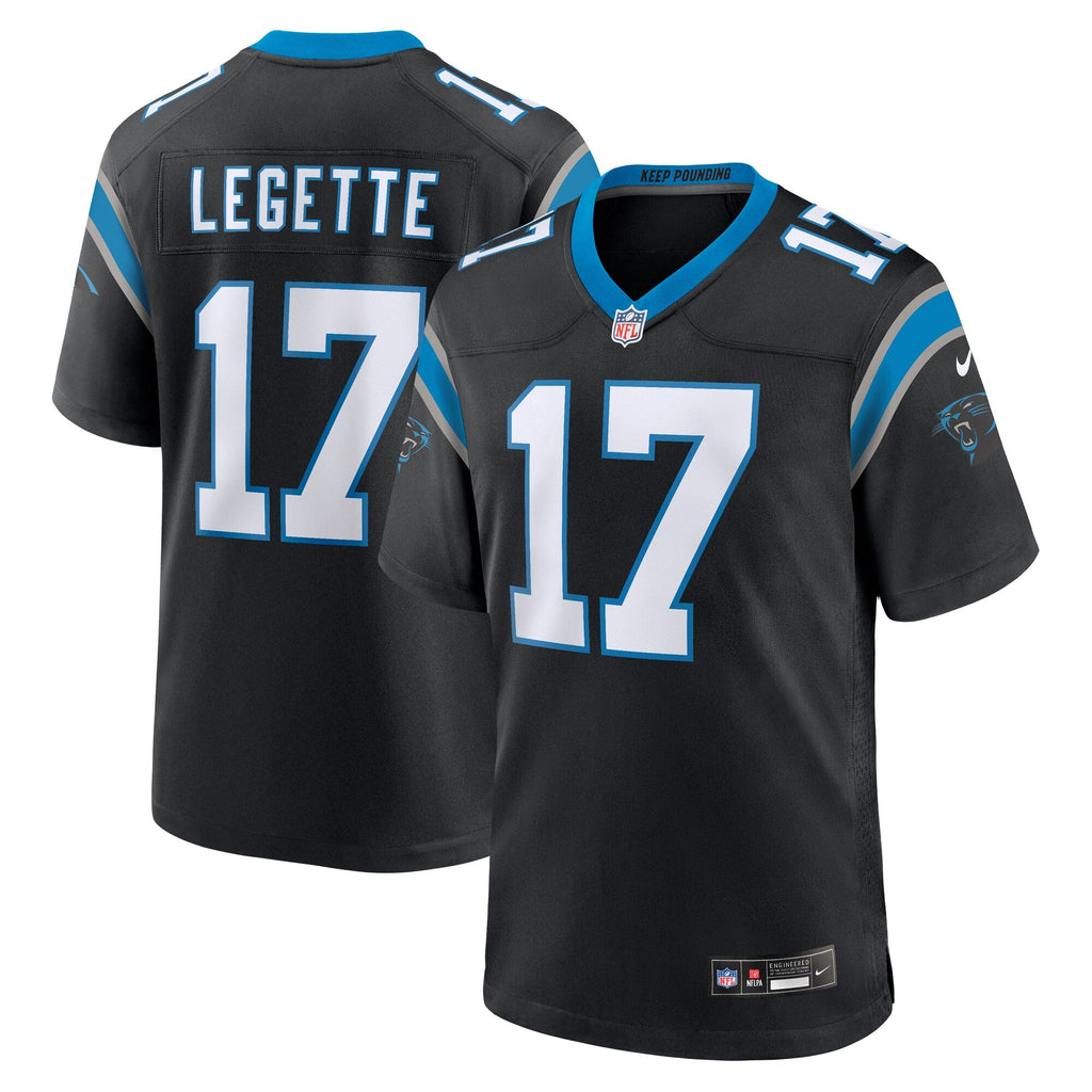 Carolina Panthers Xavier Legette Black Team Game Player Football Jersey