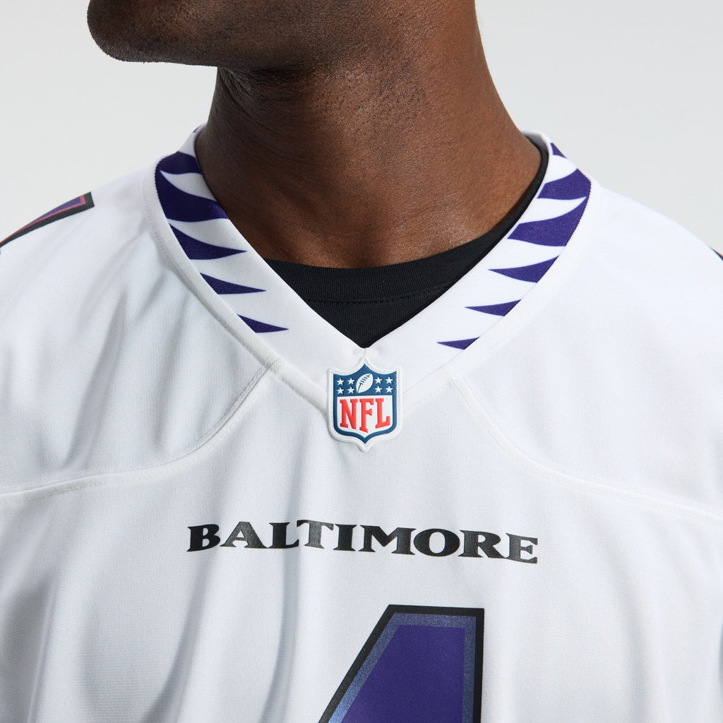 Baltimore Ravens Zay Flowers White Game Football Jersey