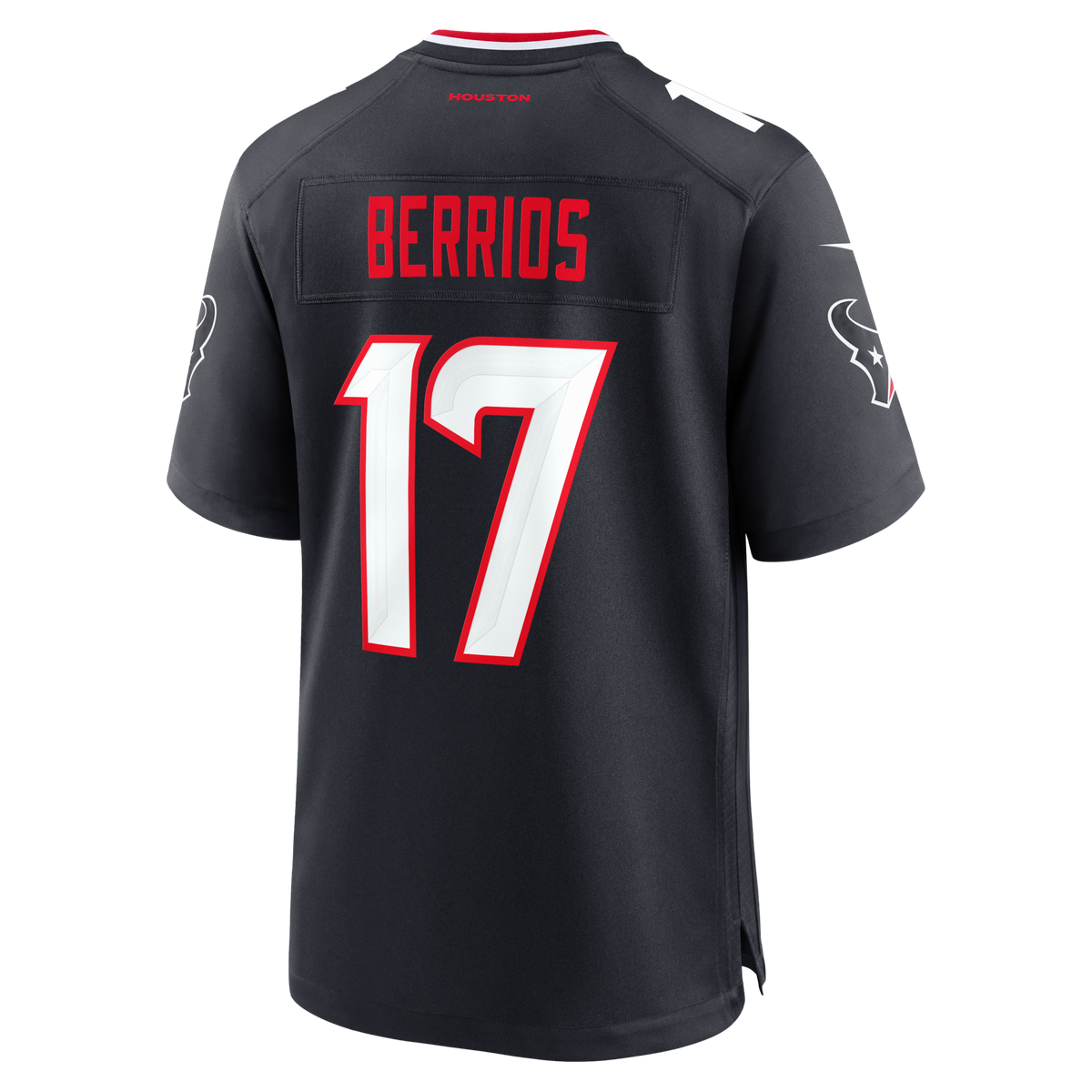 Houston Texans Braxton Berrios Navy Team Game Football Jersey