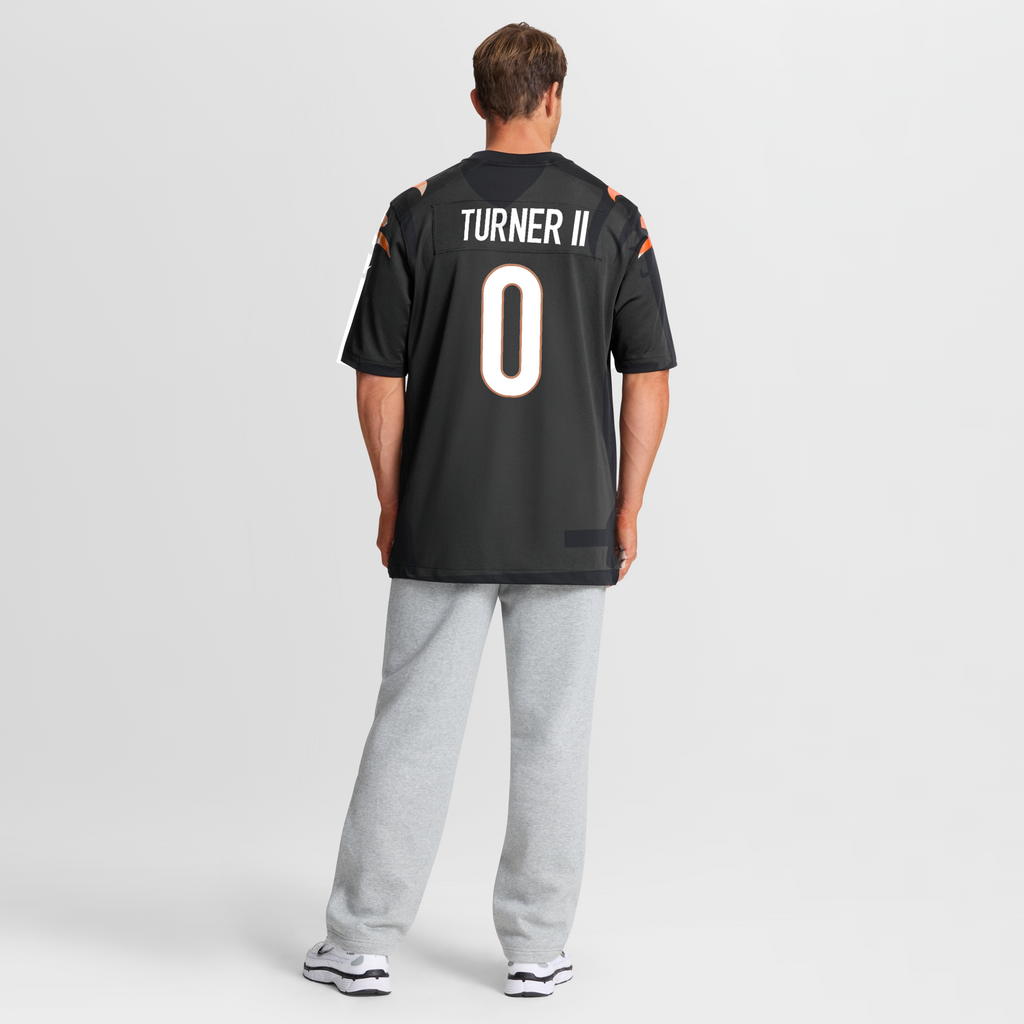 Cincinnati Bengals DJ Turner II Black Team Game Football Jersey