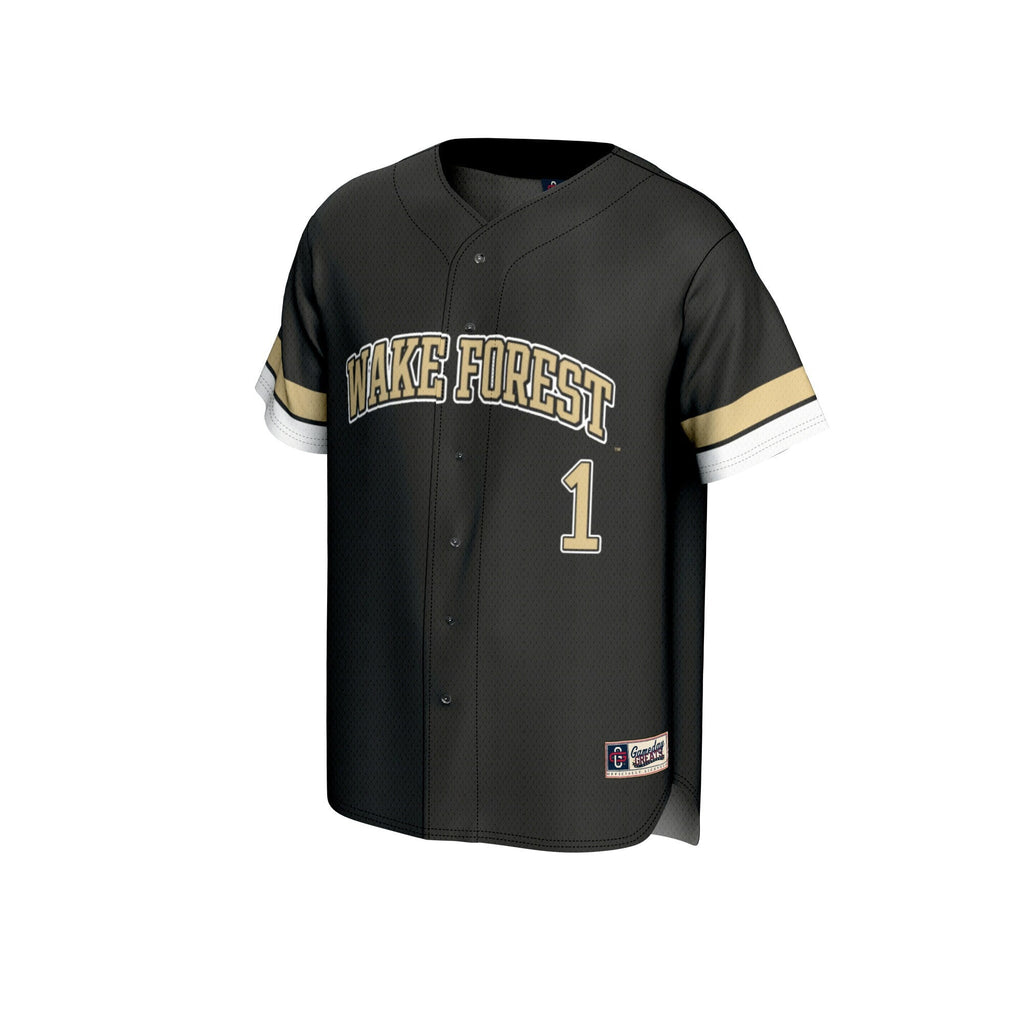 #1 Black Wake Forest Demon Deacons Lightweight Collegiate Baseball Fashion Jersey