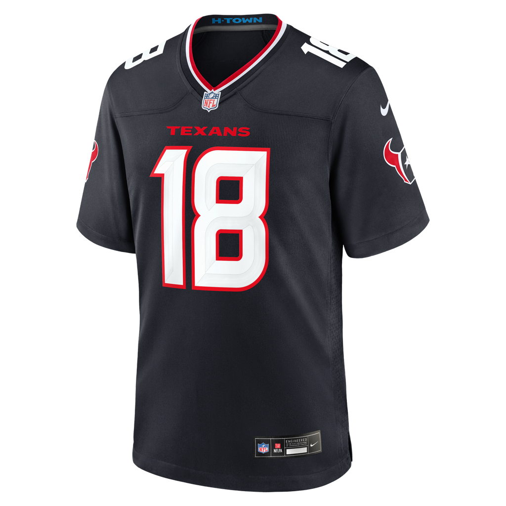 Houston Texans Graham Mertz Navy Team Game Football Jersey