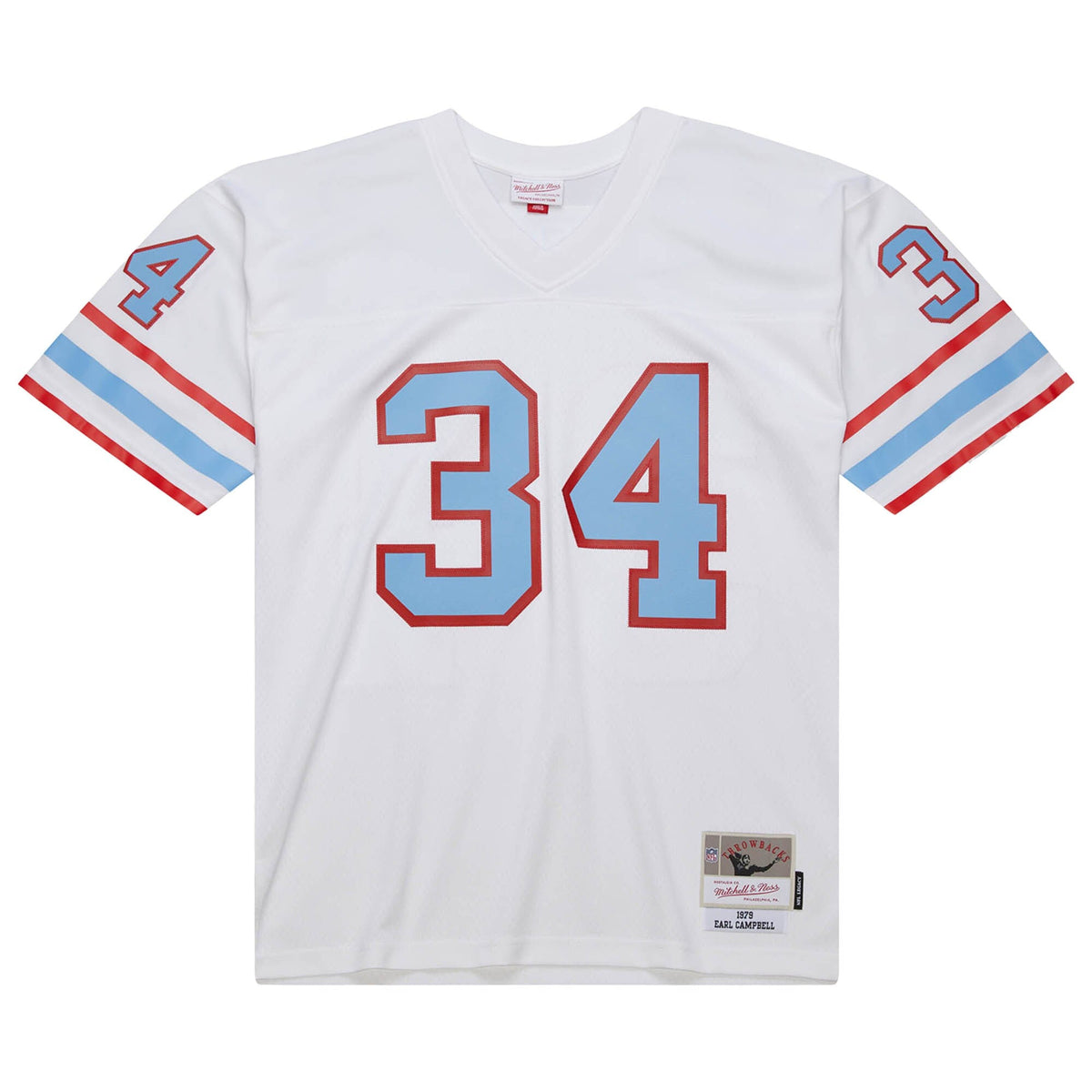 Houston Oilers Earl Campbell White 1979 Legacy Replica Football Jersey