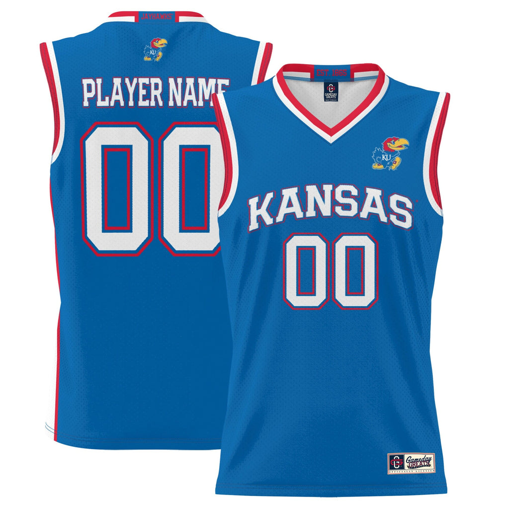 Kansas Jayhawks Lightweight NIL Pick-A-Player Basketball Jersey - Royal