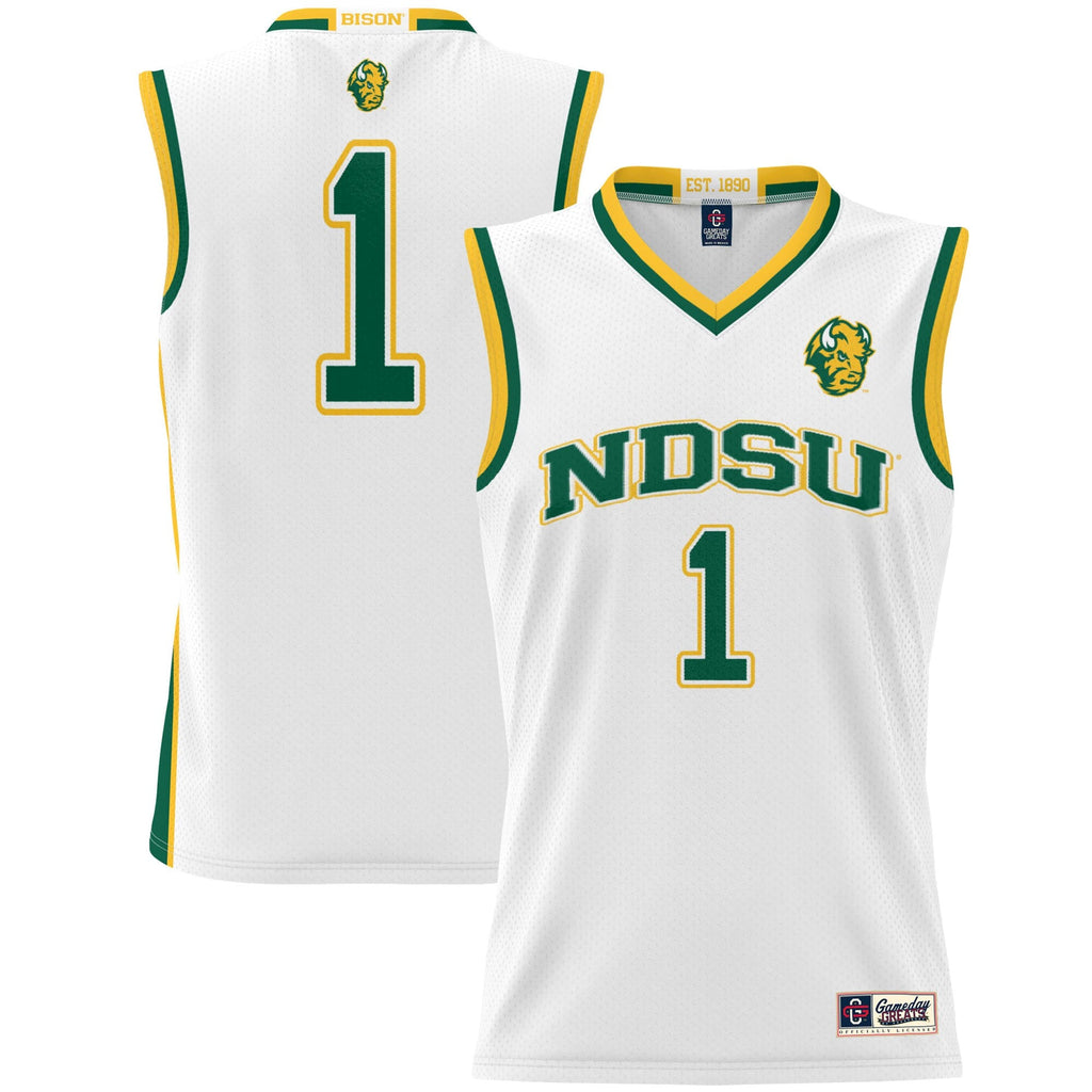 #1 NDSU Bison Lightweight Basketball Jersey - White