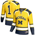#1 Michigan Wolverines Hockey Jersey - Maize