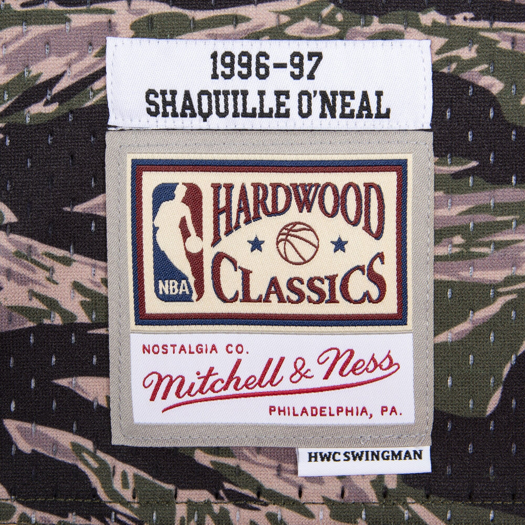 Los Angeles Lakers Shaquille O'Neal 1996 Tiger Camo Swingman Jersey - Camo