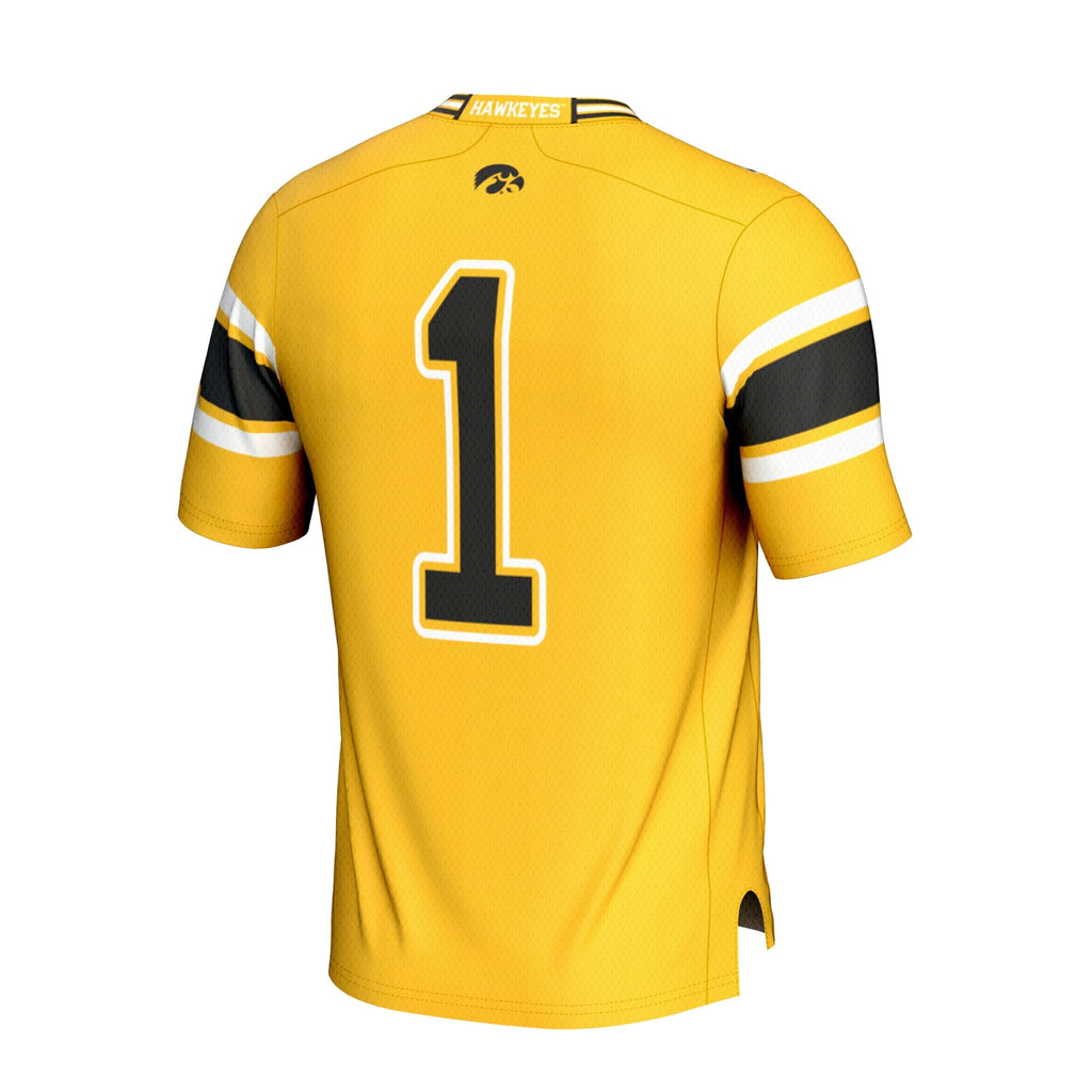 Gold Iowa Hawkeyes Lightweight Collegiate Football Fashion Jersey