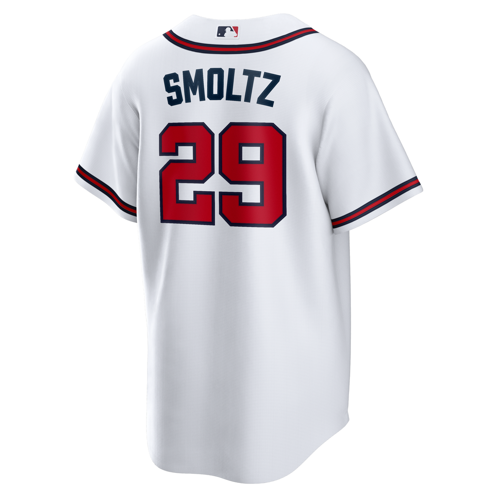 Atlanta Braves John Smoltz White Home Retired Player Replica Baseball Jersey