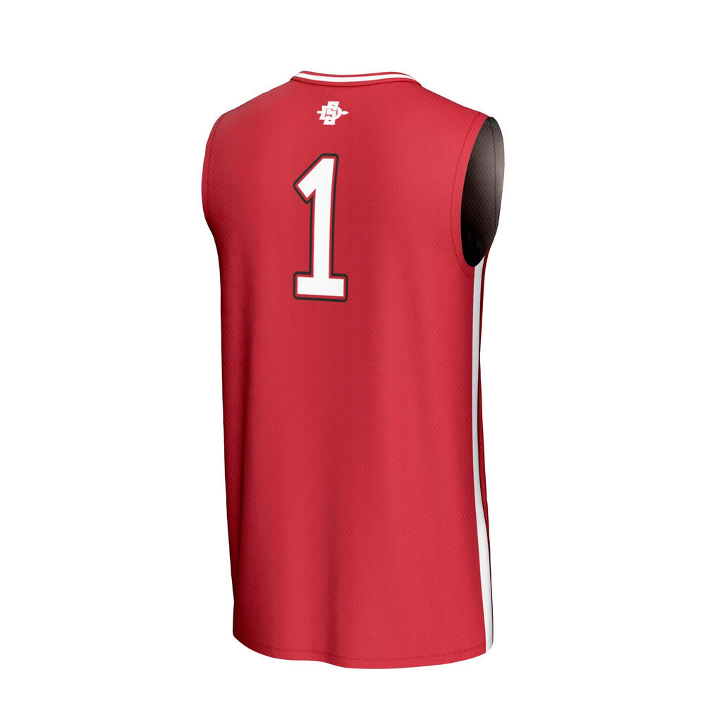 #1 San Diego State Aztecs Lightweight Basketball Fashion Jersey - Cardinal