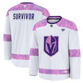 Vegas Golden Knights White Hockey Fights Cancer Survivor Practice Jersey