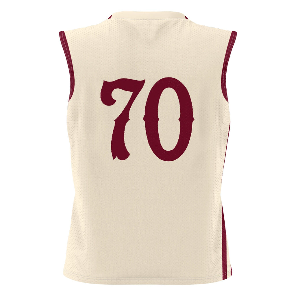 #70 Charleston Cougars Lightweight Basketball Jersey - Cream