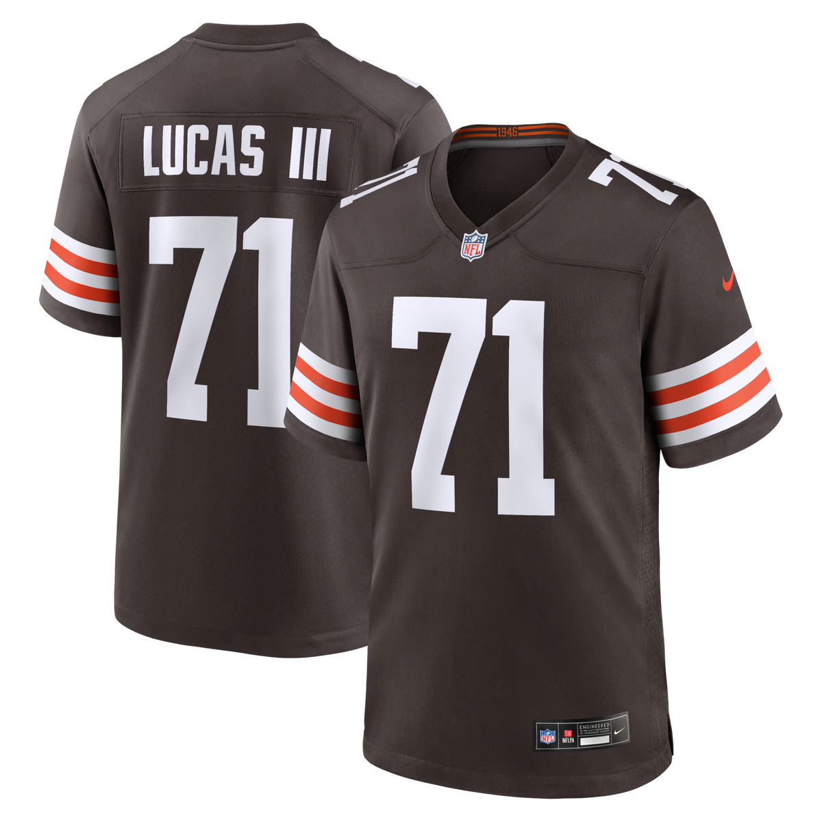 Cleveland Browns Cornelius Lucas Brown Team Game Football Jersey