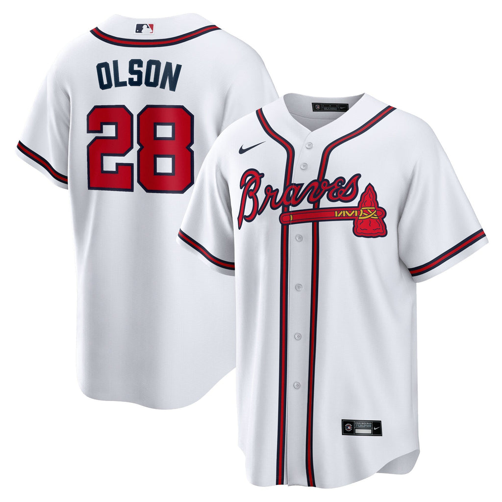 Atlanta Braves Matt Olson White Home Replica Player Baseball Jersey