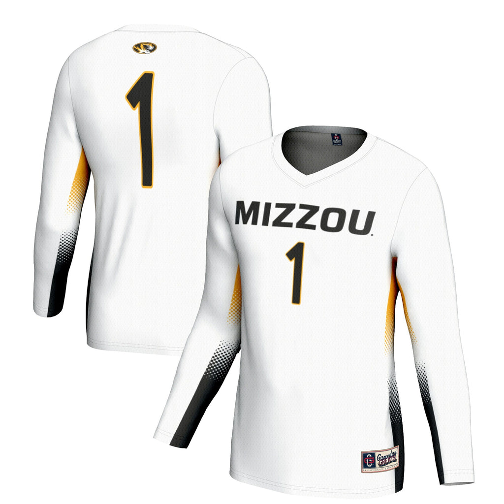 #1 Missouri Tigers Lightweight Volleyball Jersey – White