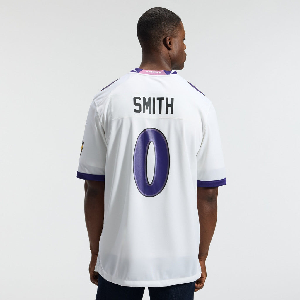 Baltimore Ravens Roquan Smith White Game Football Jersey