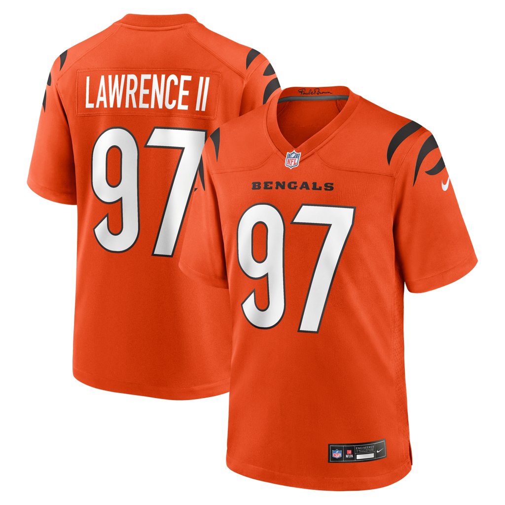 Cincinnati Bengals Dexter Lawrence II Orange Game Football Jersey