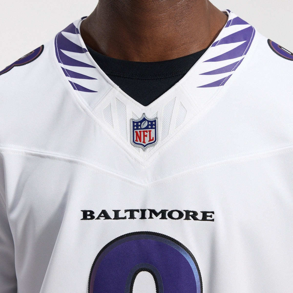 Baltimore Ravens Lamar Jackson White Vapor F.U.S.E. Stitched Limited Football Jersey