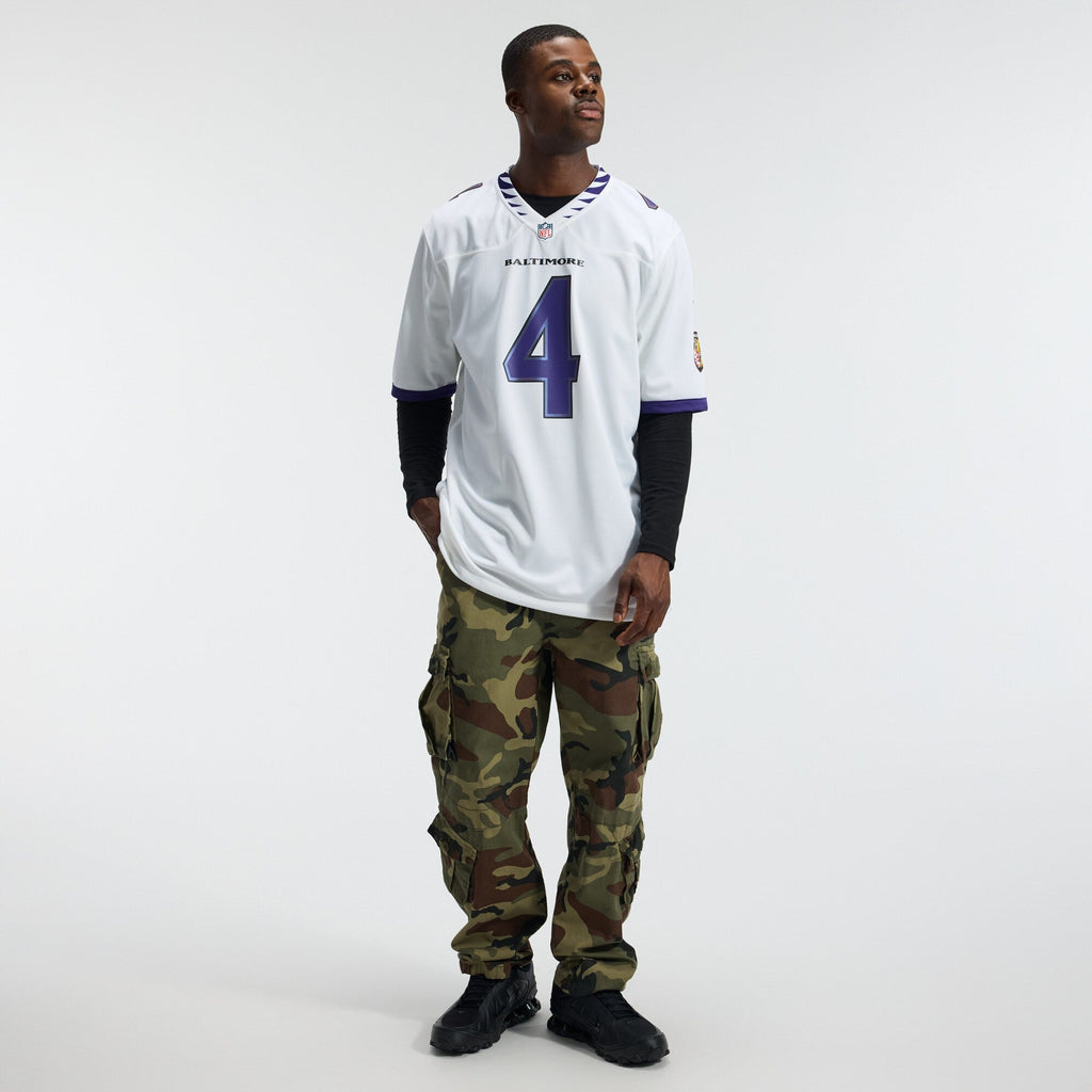Baltimore Ravens Zay Flowers White Game Football Jersey