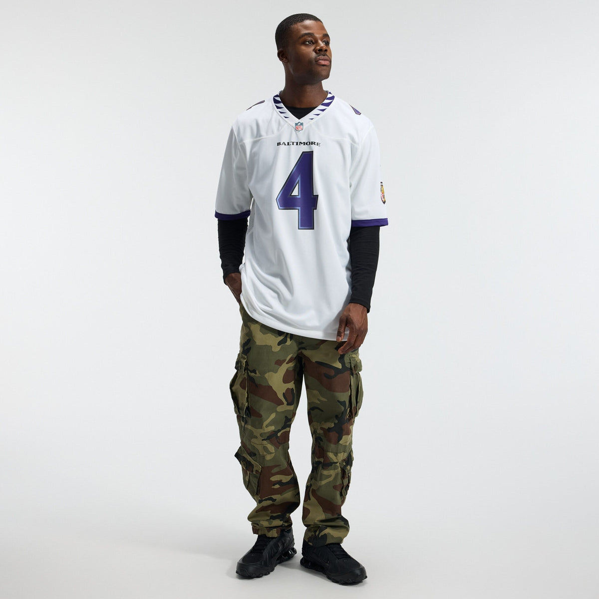 Baltimore Ravens Zay Flowers White Game Football Jersey