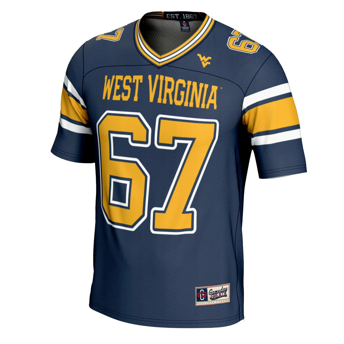 #1 Navy West Virginia Mountaineers Football Jersey