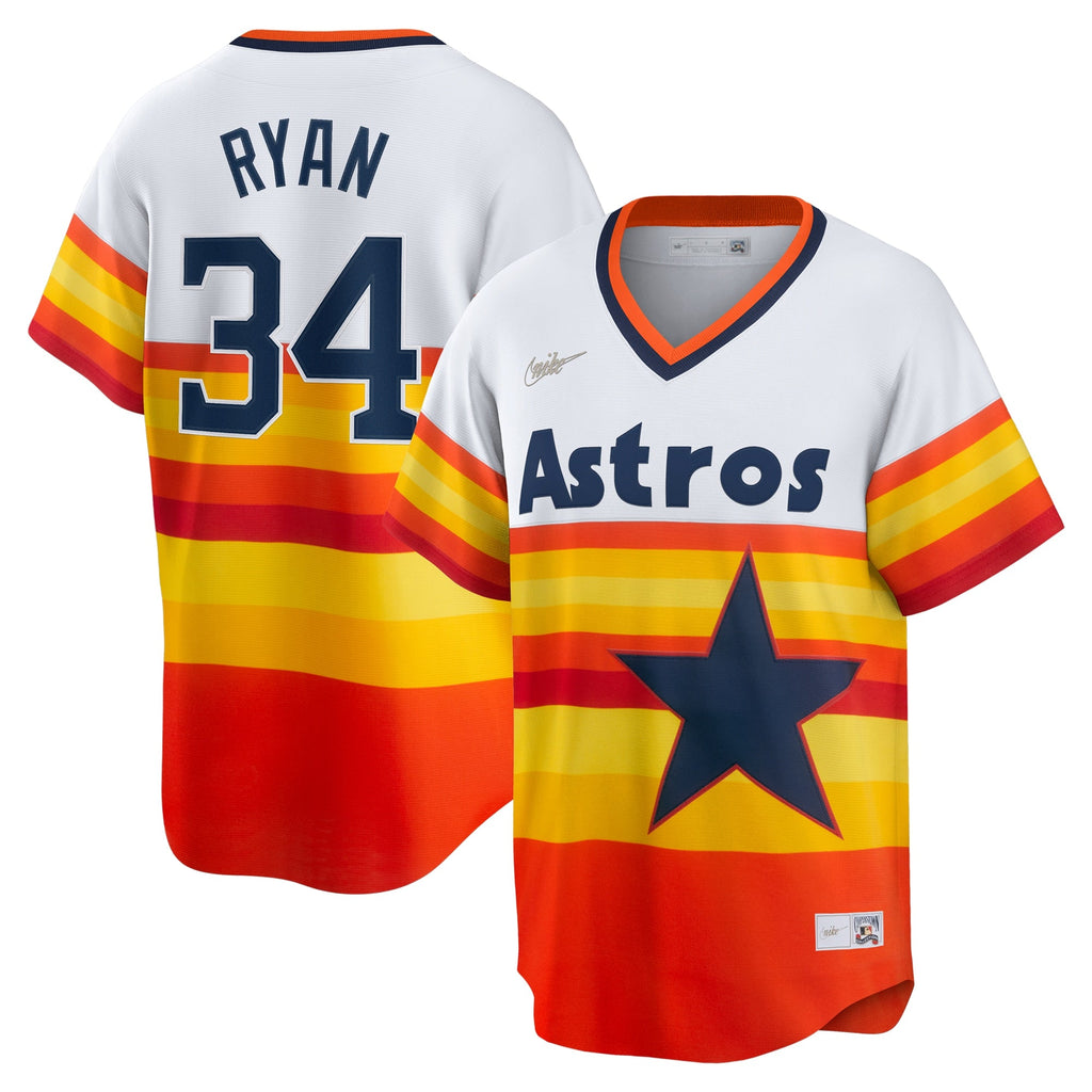 Houston Astros Nolan Ryan White Home Cooperstown Collection Player Baseball Jersey
