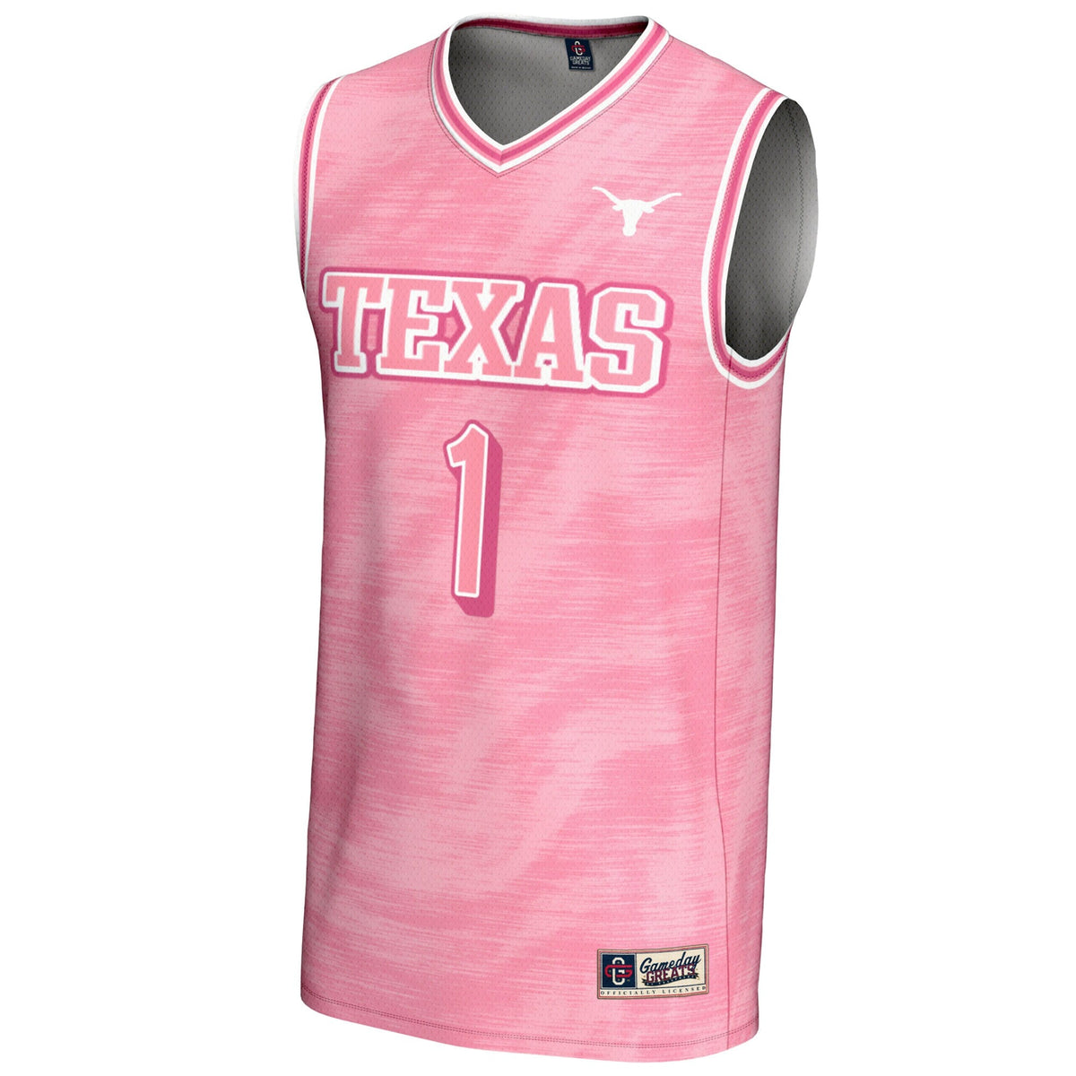 #1 Texas Longhorns Lightweight Basketball Fashion Jersey - Pink