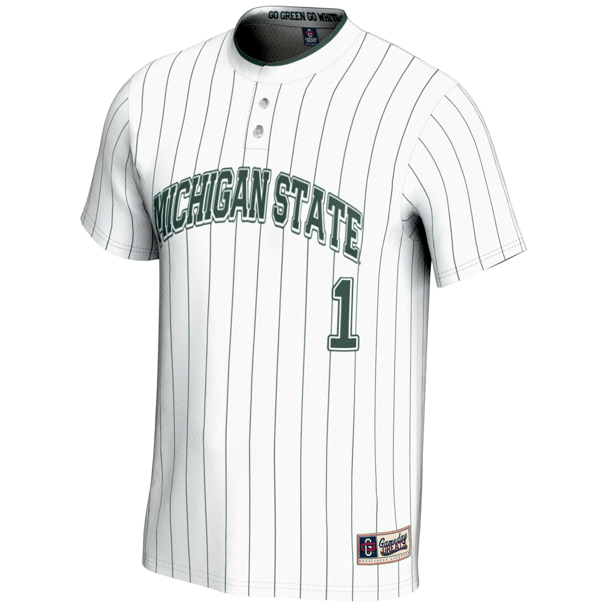 #1 Michigan State Spartans Lightweight Softball Jersey - White