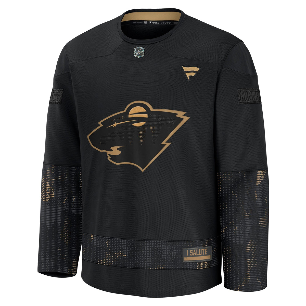 Minnesota Wild Black 2024 Military Appreciation Practice Jersey