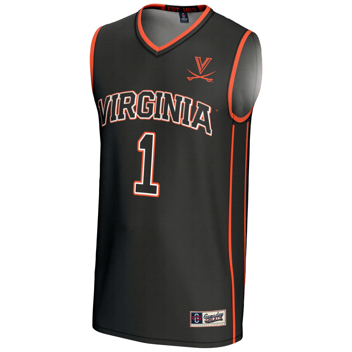 #1 Virginia Cavaliers Lightweight Basketball Jersey - Black