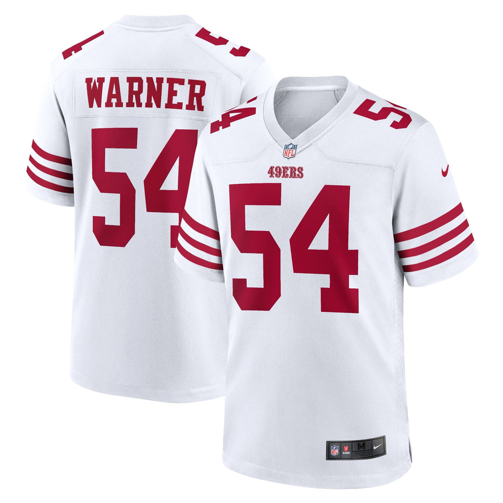 San Francisco 49ers Fred Warner White Team Game Player Football Jersey