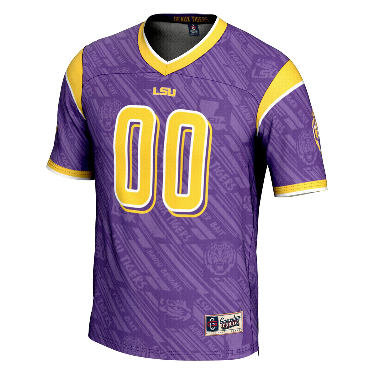 LSU Tigers Highlight Print NIL Pick-A-Player Football Jersey - Purple