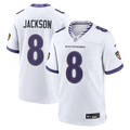 Baltimore Ravens Lamar Jackson White Game Football Jersey