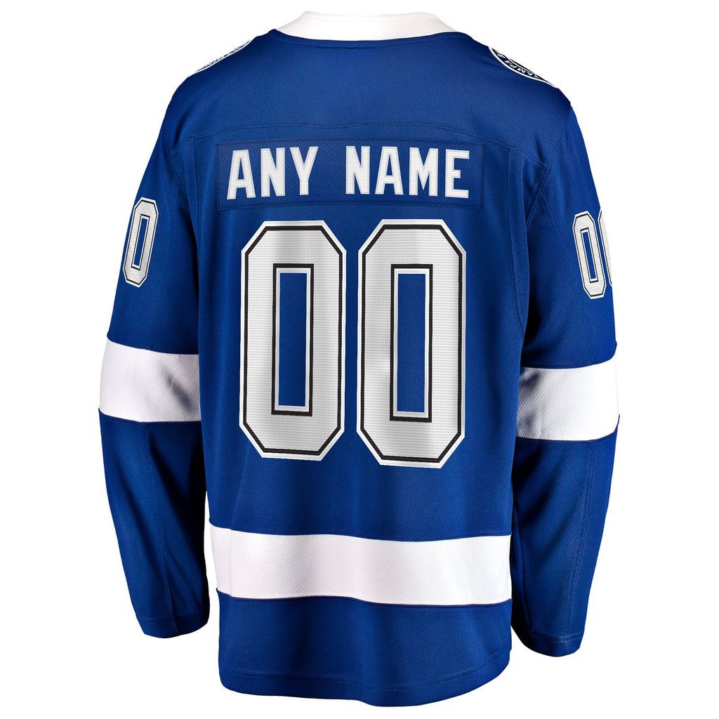 Tampa Bay Lightning Blue Home Breakaway Custom Hockey Jersey