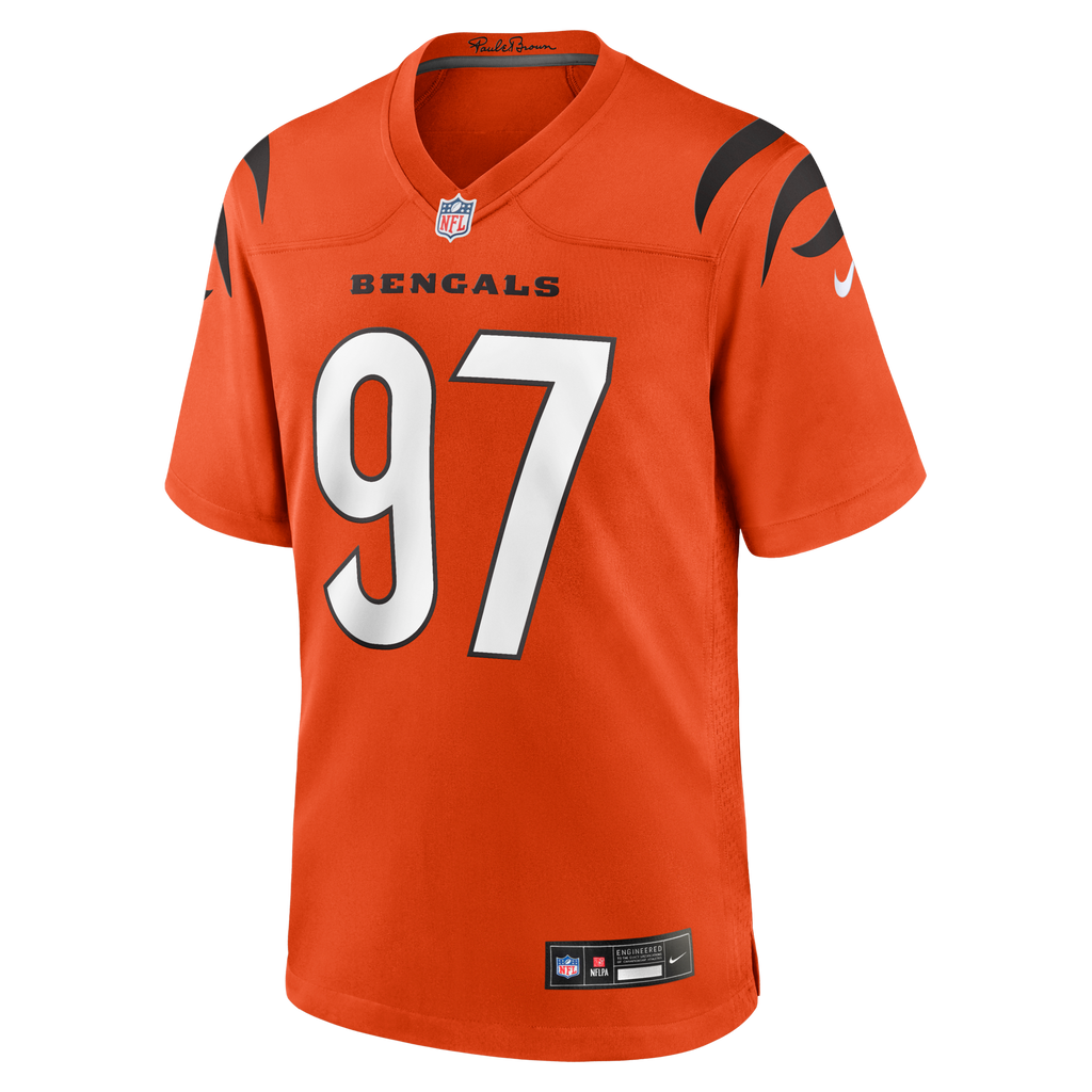 Cincinnati Bengals Dexter Lawrence II Orange Game Football Jersey