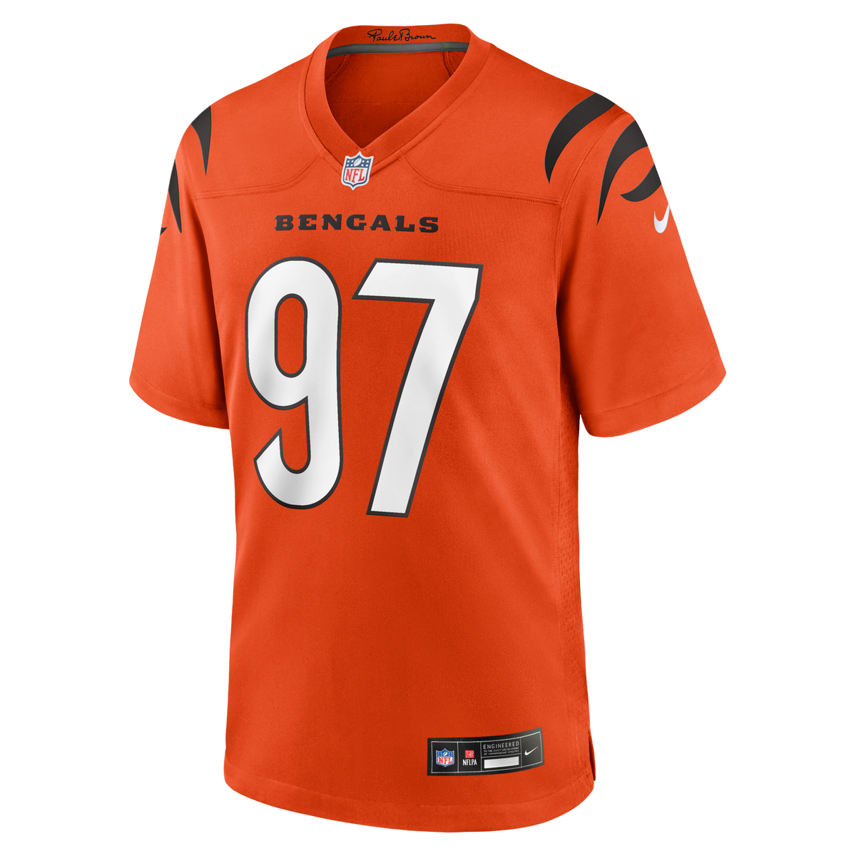 Cincinnati Bengals Dexter Lawrence II Orange Game Football Jersey