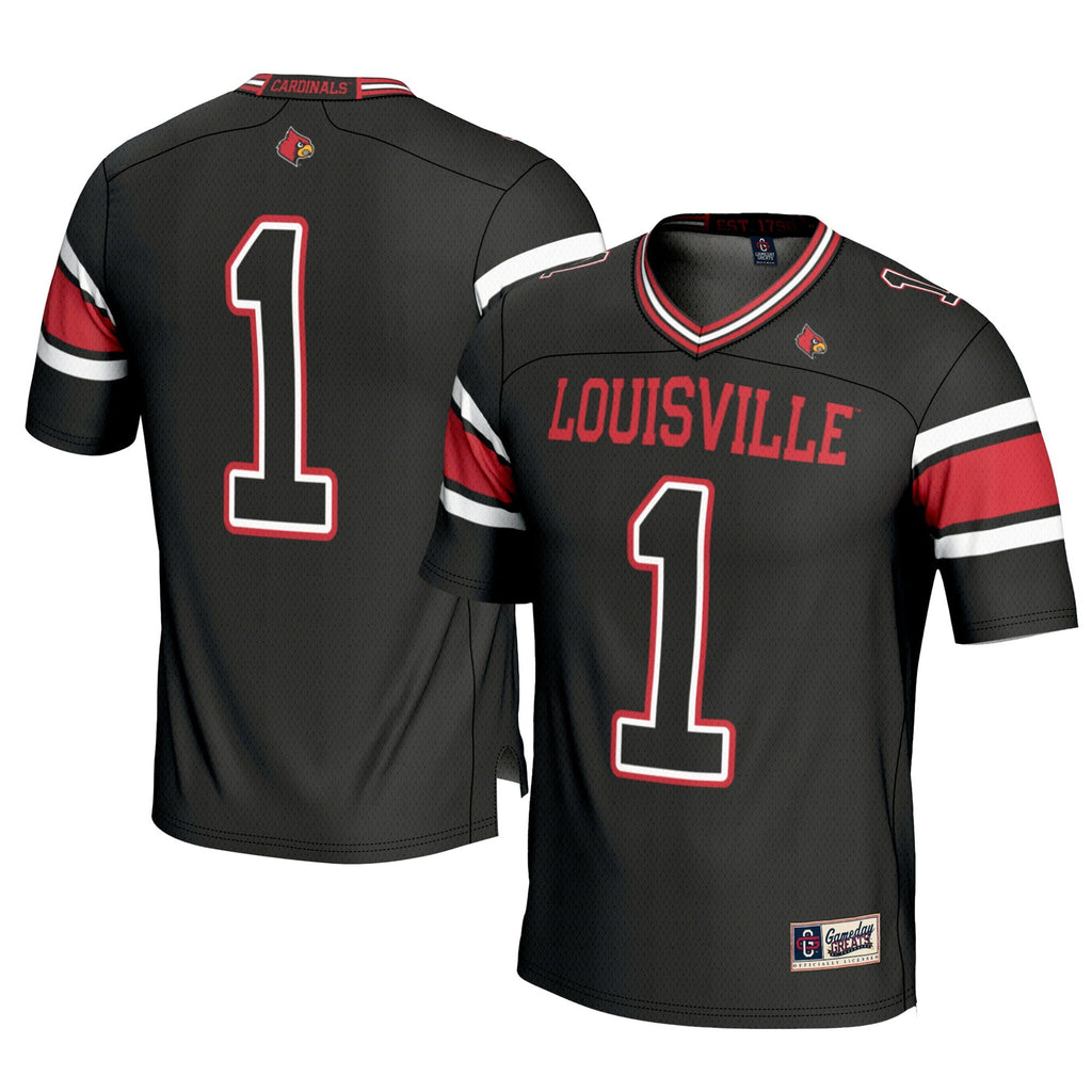 #1 Black Louisville Cardinals Football Jersey