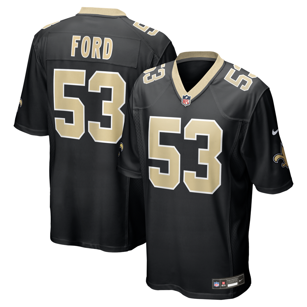 New Orleans Saints Jaylan Ford Black Game Football Jersey