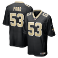 New Orleans Saints Jaylan Ford Black Game Football Jersey