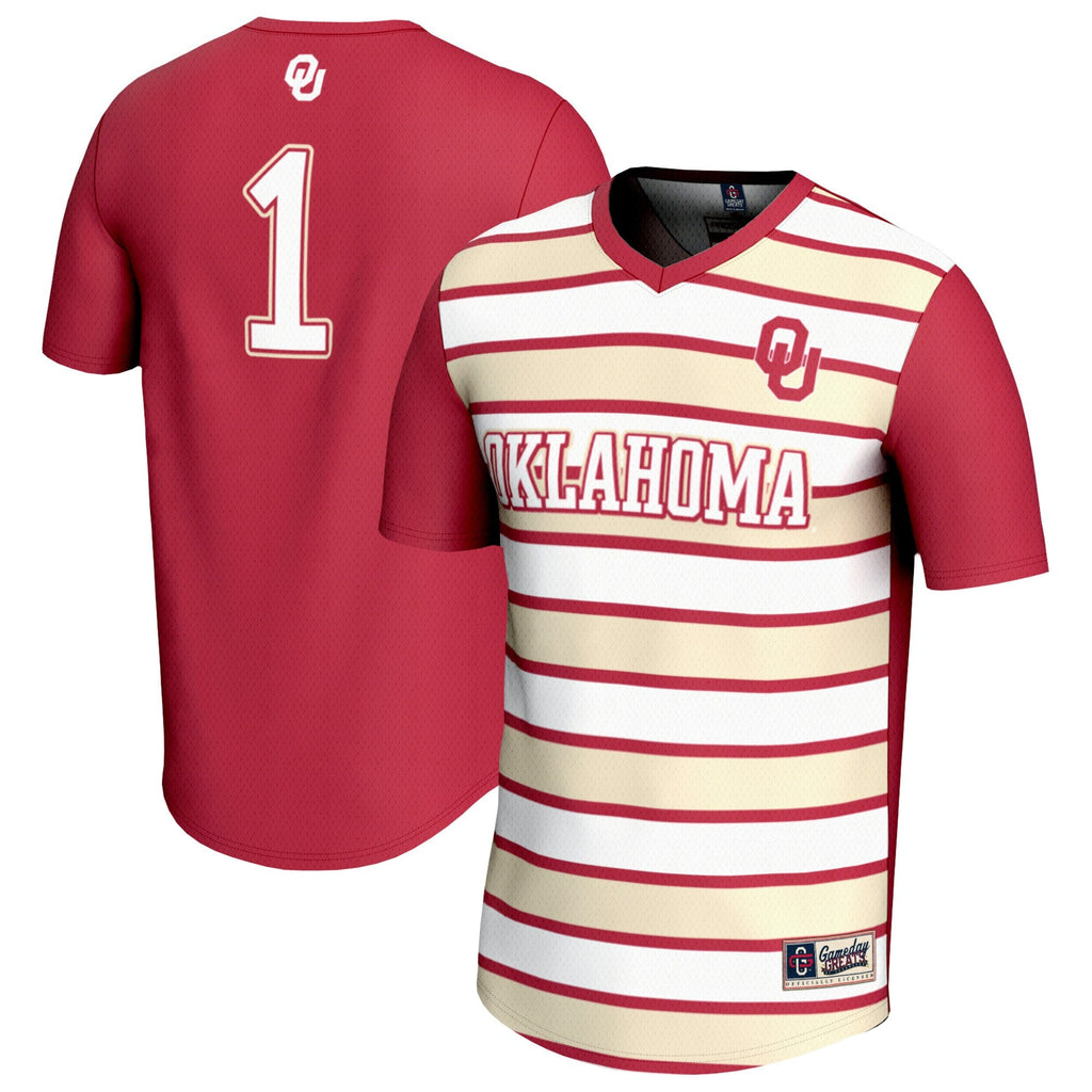 #1 Oklahoma Sooners Lightweight Soccer Fashion Jersey - Crimson