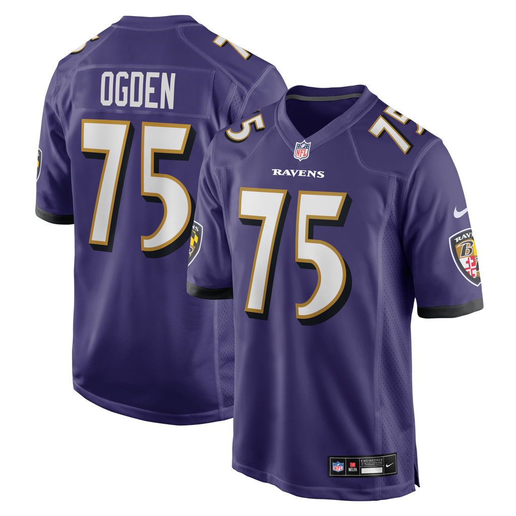 Baltimore Ravens Jonathan Ogden Purple Game Retired Player Football Jersey