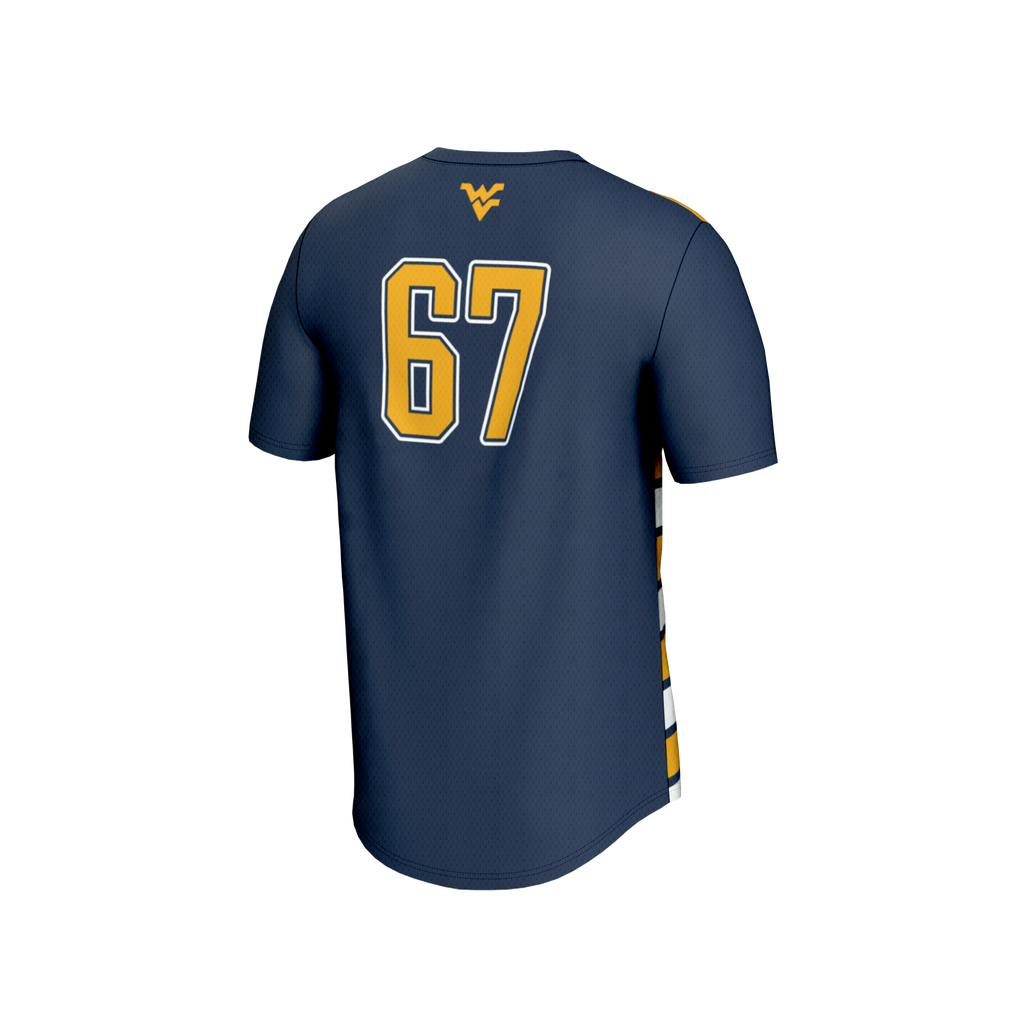 #67 Navy West Virginia Mountaineers Lightweight Soccer Fashion Jersey
