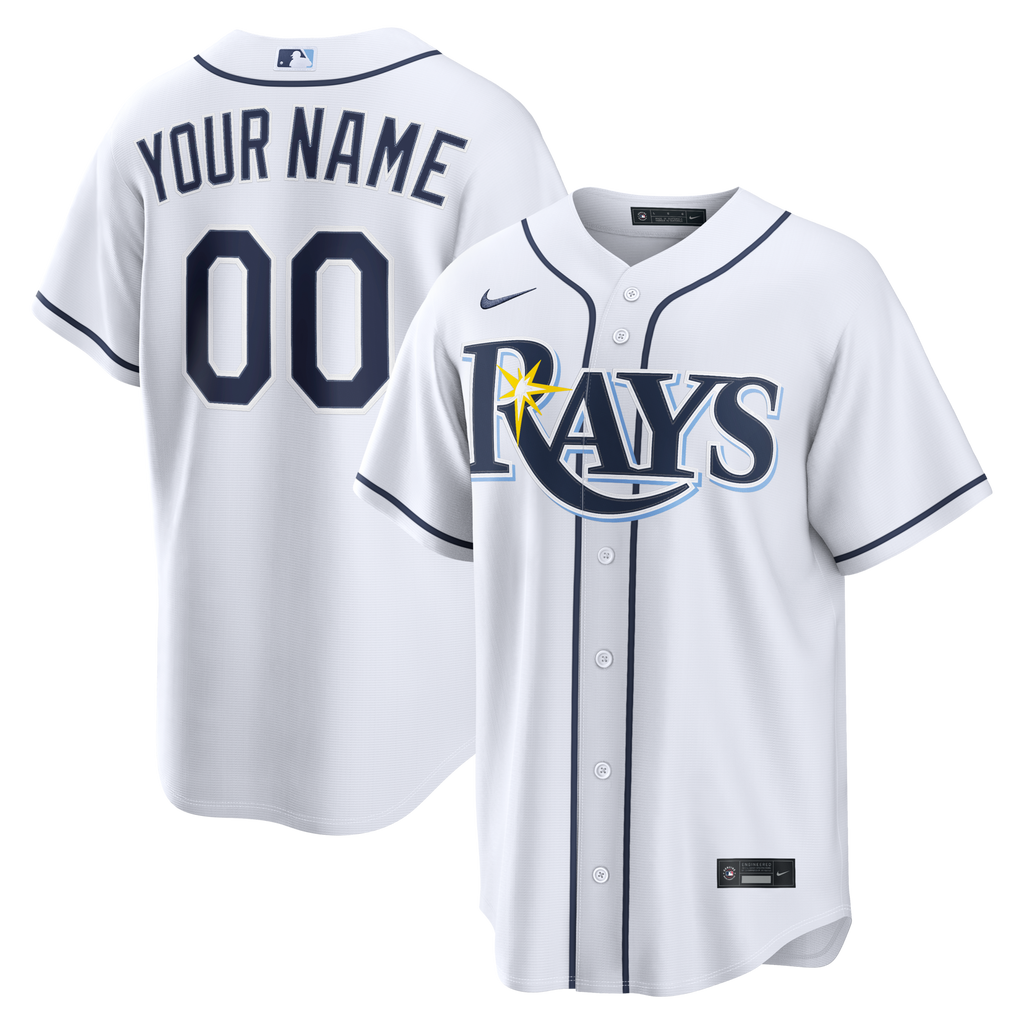Tampa Bay Rays White Home Replica Custom Baseball Jersey