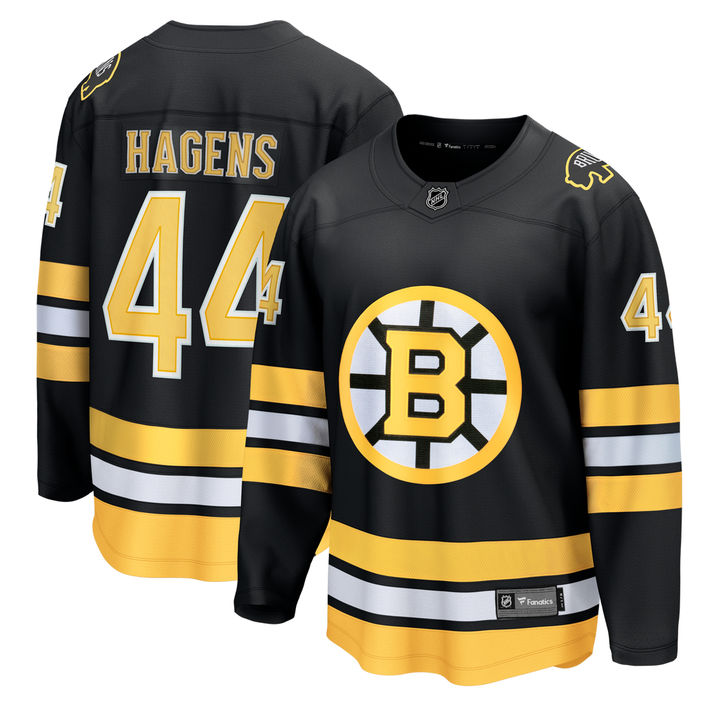 Boston Bruins James Hagens Black Breakaway Hockey Jersey