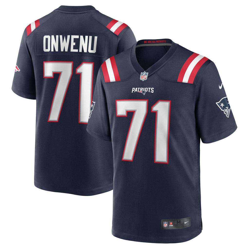 New England Patriots Mike Onwenu Navy Team Game Football Jersey