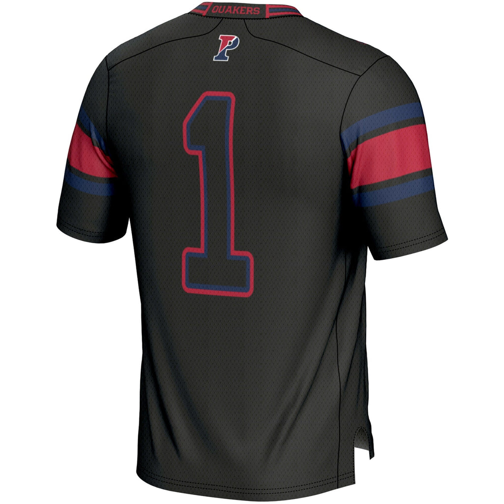#1 Pennsylvania Quakers Endzone Football Jersey - Black