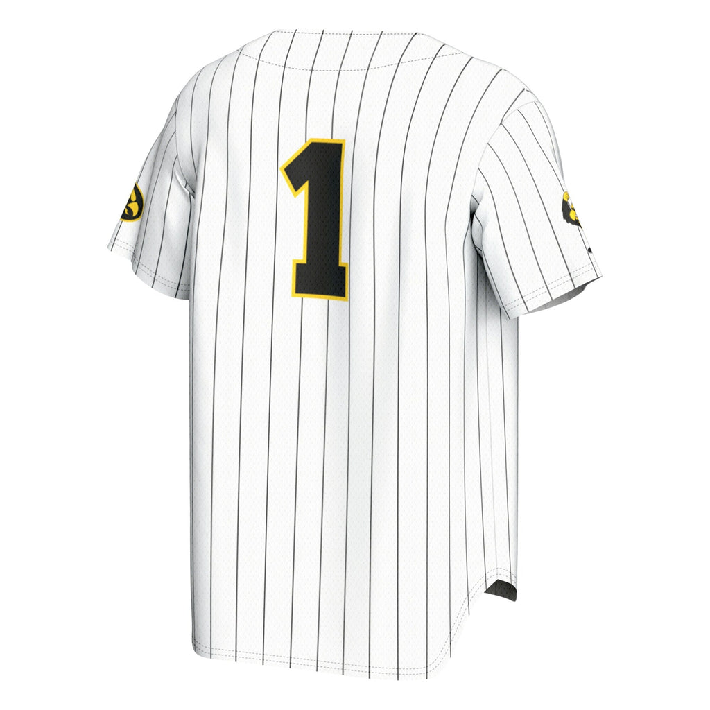 White Iowa Hawkeyes Lightweight Collegiate Baseball Fashion Jersey