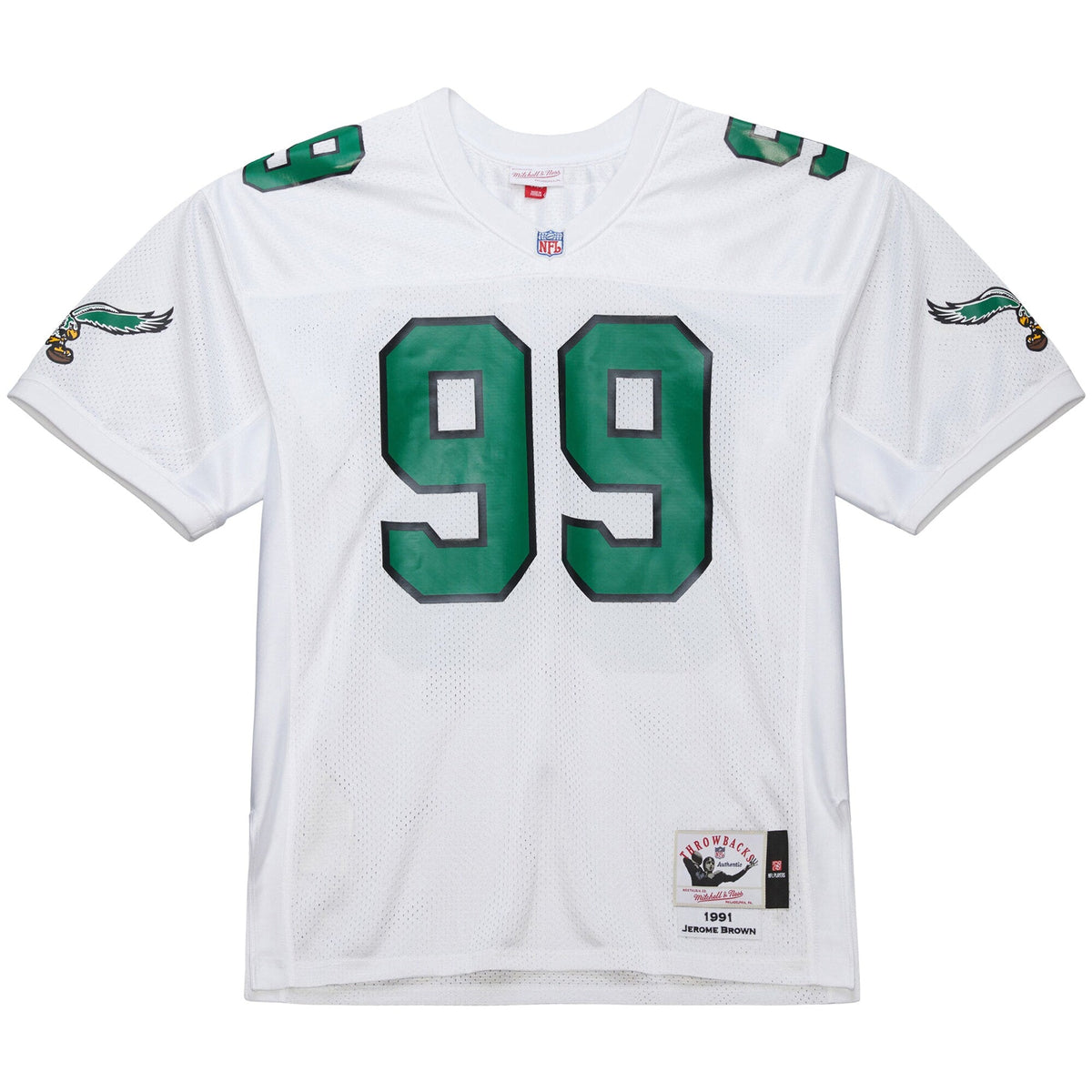 Philadelphia Eagles Jerome Brown White 1991 Throwback Retired Player Football Jersey