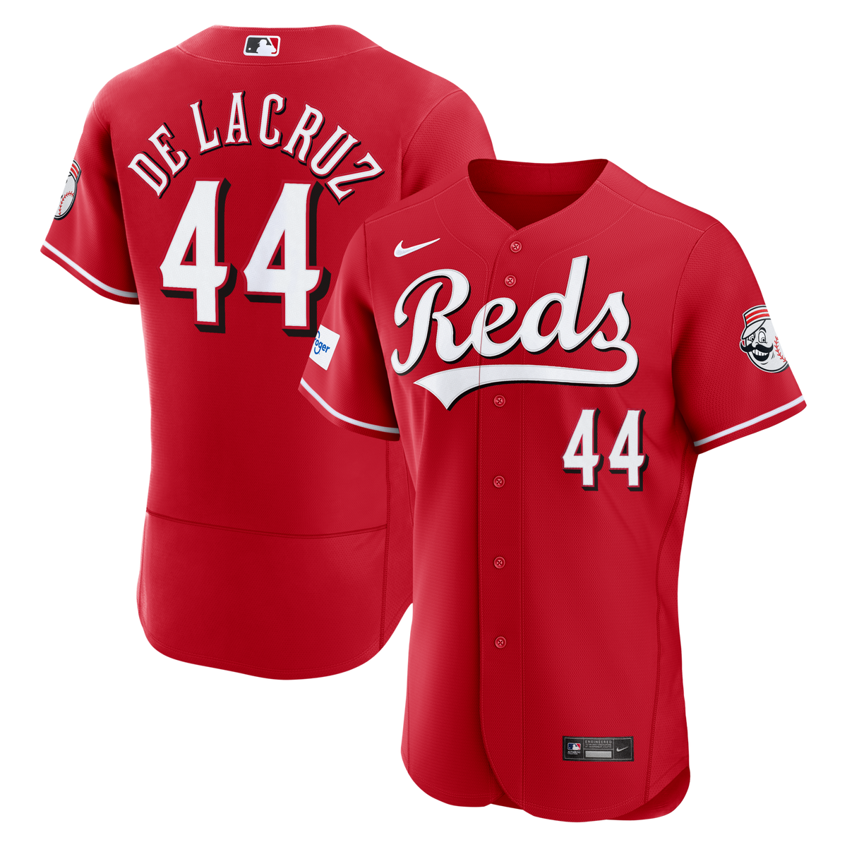 Cincinnati Reds Elly De La Cruz Red Alternate Sponsor Patch Baseball Jersey